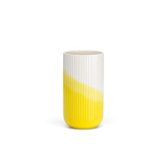 Herringbone VaseHerringbone Vase, geribbeld, geel