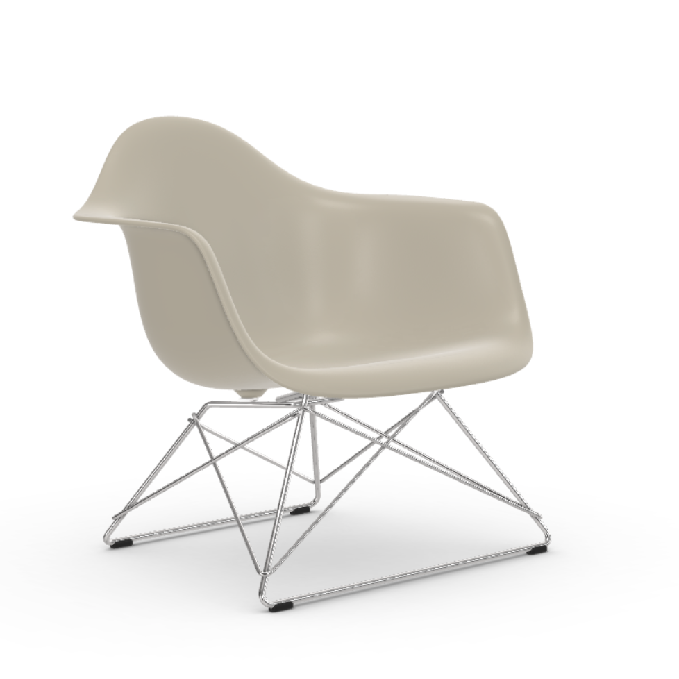 LAREames Plastic Armchair LAR, verchroomd, pebble
