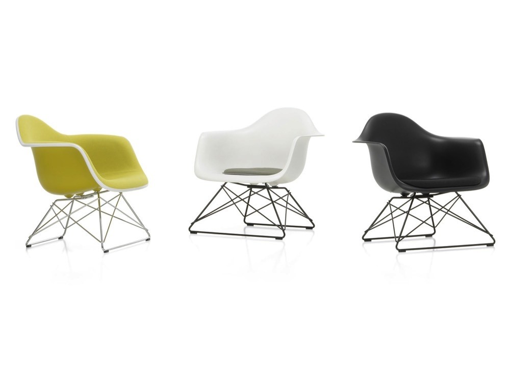 LAREames Plastic Armchair LAR, verchroomd, pebble