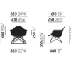 LAREames Plastic Armchair LAR, verchroomd, pebble