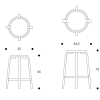 Stool 64Bar Stool 64, ongemonteerd, poten in naturel gelakt berken zit in berken fineer in carry-away box (hoogte 75 cm)