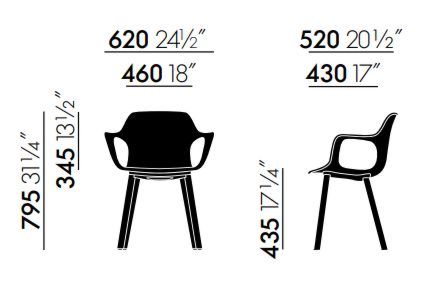 HAL Armchair WoodHAL Armchair Wood, houten onderstel, niet stapelbaar