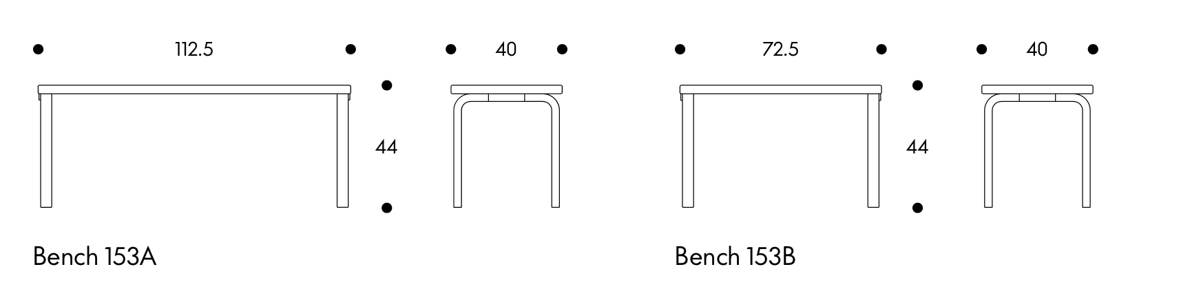 Bench 153B poten in Bench 153B poten in naturel gelakt berken zitgedeelte 72,5 x 40cm zit berken in dennenhout fineer ColoRing pink/purple, in carry away package