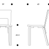 Chair 66 Chair 66 ongemonteerd rugleuning, zittng en poten zwart gelakt berkenhout zithoogte 45,5cm