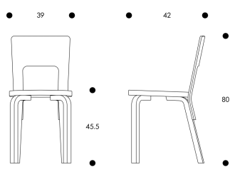 Chair 66 Chair 66 ongemonteerd rugleuning, zittng en poten zwart gelakt berkenhout zithoogte 45,5cm