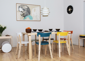 Chair 69 Chair 69 ongemonteerd onderstel gelakt naturel berken Zitting en rugleuning gelakt yellow zithoogte 45,5cm
