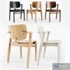 Domus Chair Domus Stoel zitting en rug multiplex, frame van notenhout gebeitst massief hout, zichtbare schroeven van gebeitst notenhout: zwart stapelbaar tot 4 stuks, gemonteerd