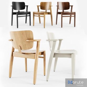 Domus Chair Domus Stoel zitting en rug multiplex, frame van notenhout gebeitst massief hout, zichtbare schroeven van gebeitst notenhout: zwart stapelbaar tot 4 stuks, gemonteerd
