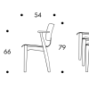 Domus Chair Domus Stoel zitting en rug multiplex, frame van notenhout gebeitst massief hout, zichtbare schroeven van gebeitst notenhout: zwart stapelbaar tot 4 stuks, gemonteerd