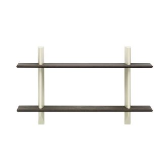 Rayonnage MuralRay.Mural - Blanc Colombe - Dark stained oak