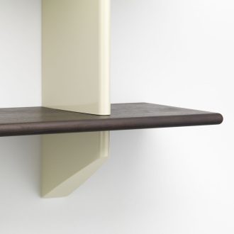 Rayonnage MuralRay.Mural - Blanc Colombe - Dark stained oak