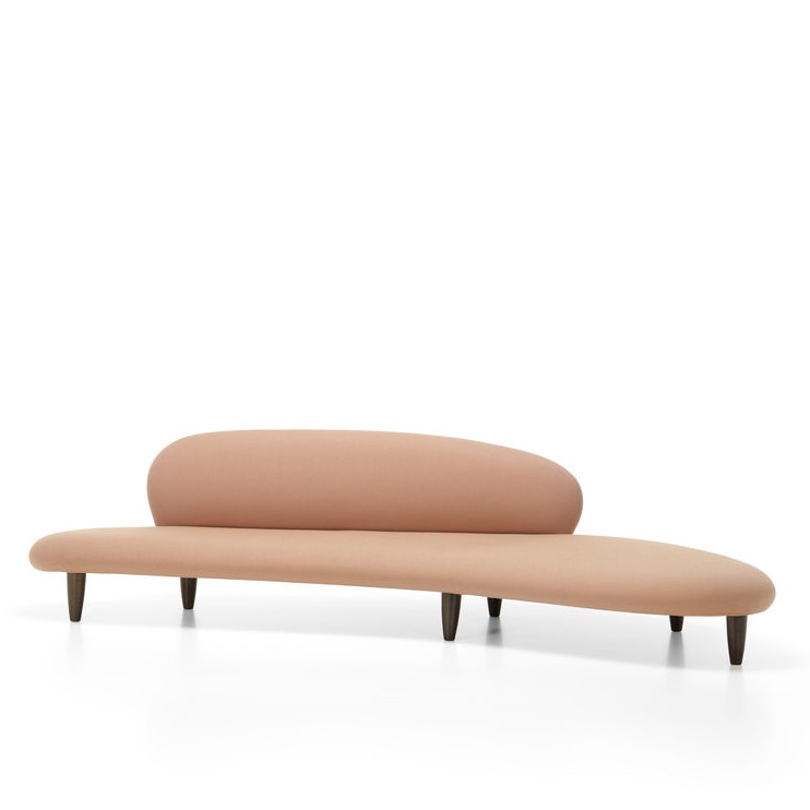 Freeform SofaFreeform Sofa - Pale rose/Cognac - Noten gebeitst