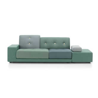 Polder SofaPolder Sofa - The Sea Greens - light buttons - arm left
