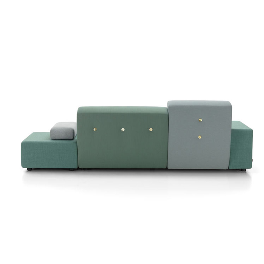 Polder SofaPolder Sofa - The Sea Greens - light buttons - arm left
