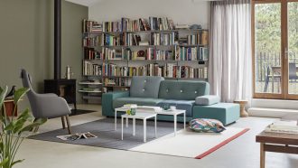 Polder SofaPolder Sofa - The Sea Greens - light buttons - arm left