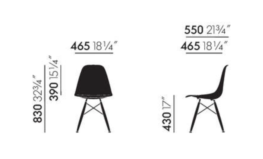 Eames Plastic Side Chair RE (DSW)DSW Plastic RE - cotton white - ash honey
