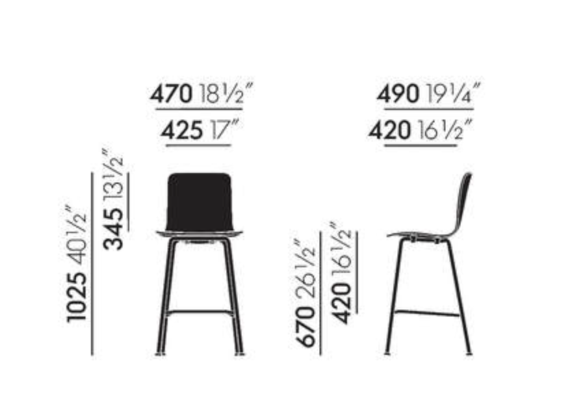 HAL Ply Stool MediumHAL PLY Stool Medium - oak natural - chrome