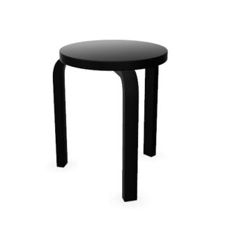 Stool 60Stool 60 - drie poten, stapelbaar, zwart gelakt berkenhout