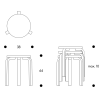 Stool 60 Stool 60 - drie poten, stapelbaar, honingkleurig gebeitst