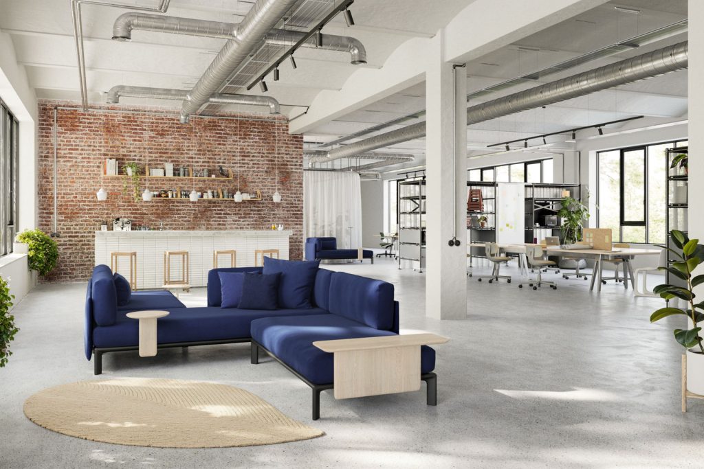 modulaire sofa op kantoor