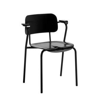 Lukki ChairArtek - Lukki, zwart beuken fineer zwart, structuur stalen buis zwart