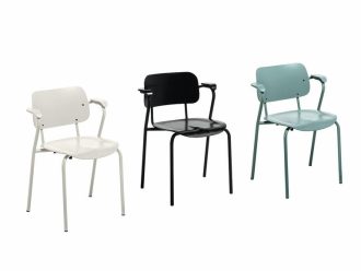 Lukki ChairArtek - Lukki, zwart beuken fineer zwart, structuur stalen buis zwart
