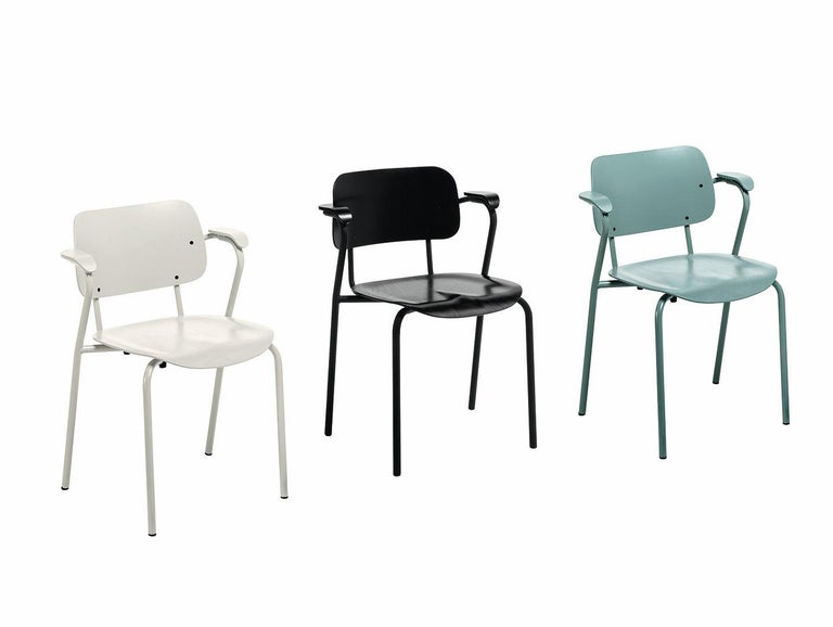 Lukki ChairArtek - Lukki, zwart beuken fineer zwart, structuur stalen buis zwart