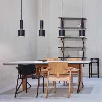 Lukki ChairArtek - Lukki, zwart beuken fineer zwart, structuur stalen buis zwart