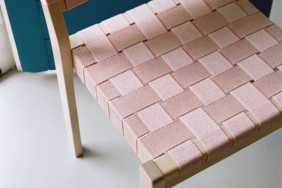 Chair 611Artek - Chair 611, naturel/rood