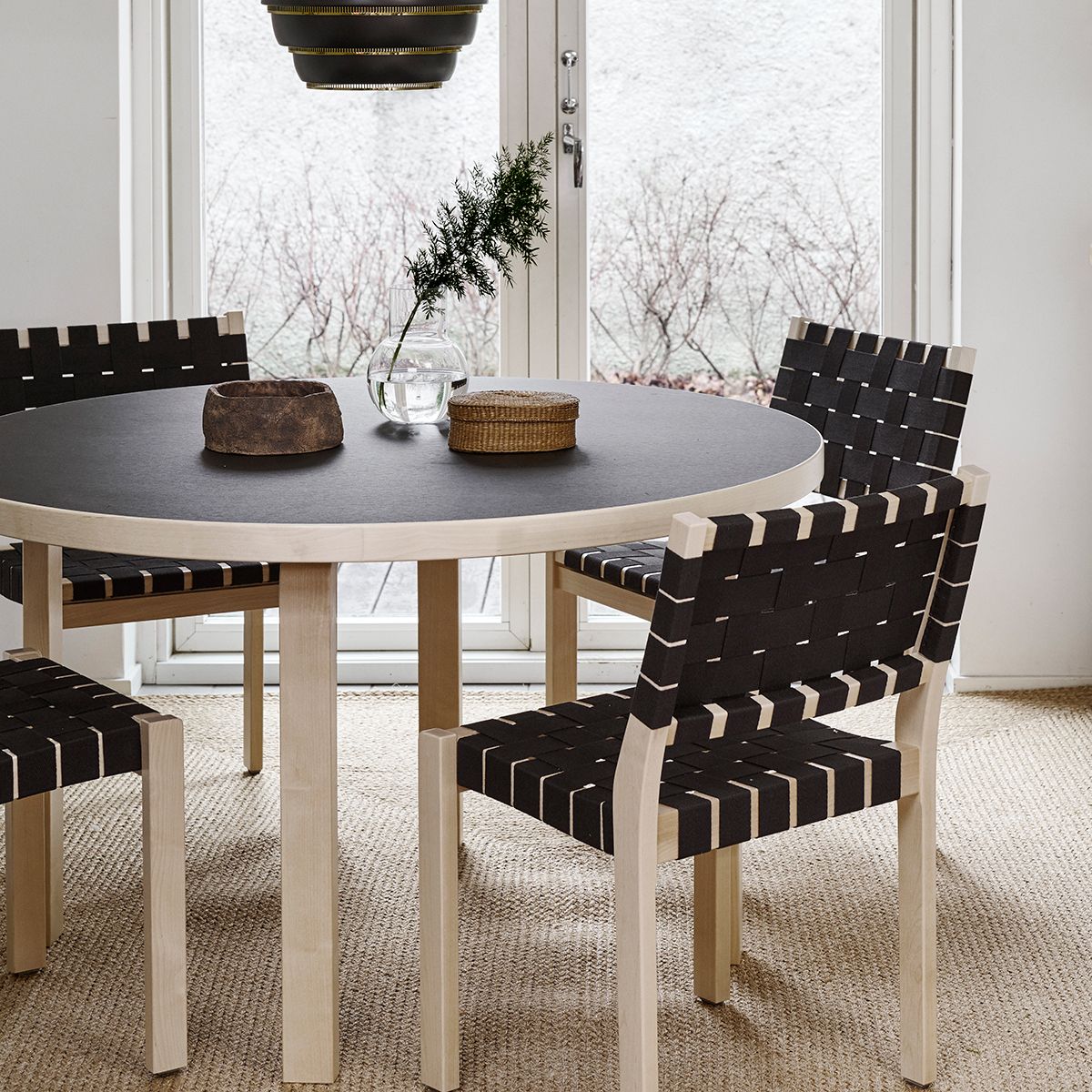 Chair 611Artek - Chair 611, naturel/rood