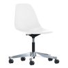 Eames Plastic Side Chair PSCCPSCC, aluminium gepolijst, wit