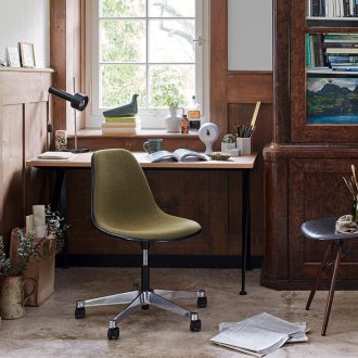 Eames Plastic Side Chair PSCCPSCC, aluminium gepolijst, wit