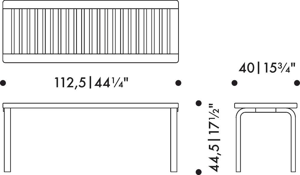Bench 153AArtek - 153A Bench 153A 112,5x40 berken