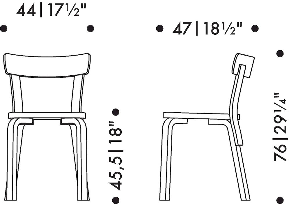 Chair 69Artek - Chair 69, naturel gelakt