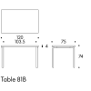 Table 81B, rectangular tabletopTB81B Artek Tafel 81B berken 74cm