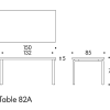Table 82A, rectangular tabletopTB82A Artek Tafel 82A berken 74 cm
