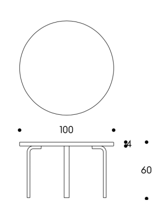 Children's Table Round 90AArtek TB90A Table 90A berk 60cm