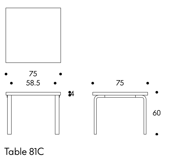 Children's Table 81CArtek TB81C Tafel 81C berken 60cm