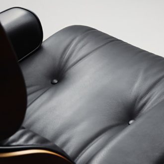 Lounge Chair & Ottoman XL - palisanderEames Lounge Chair & Ottoman relaxfauteuil - Santos Palisander - leder Premium Nero 66, onderstel gepolijst/zijkant zwart