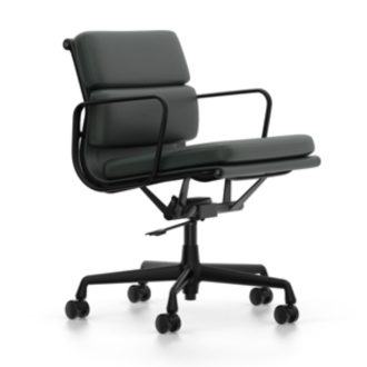 Soft Pad EA 217Eames Soft Pad EA 217 bureelstoel, leder Jade, onderstel zwart