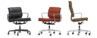 Soft Pad EA 217Eames Soft Pad EA 217 bureelstoel, leder Jade, onderstel zwart