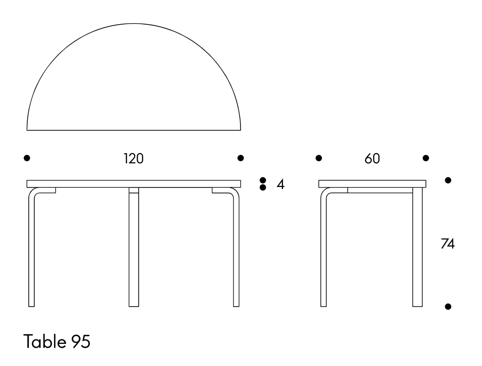 Table 95Artek T95 Tafel 95 berken 74cm