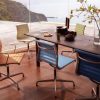 Aluminium Chair EA 107Aluminium Chair EA 107, verchroomd, cognac, niet draaibaar