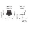 Aluminium Chair EA 107Aluminium Chair EA 107, verchroomd, cognac, niet draaibaar