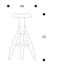 Rocket Bar Stool zwartRocket Bar Stool, zwart gelakt eiken zithoogte 73 cm
