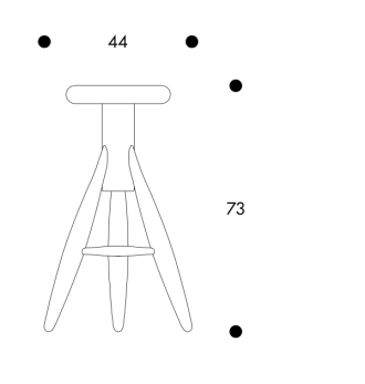 Rocket Bar Stool zwartRocket Bar Stool, zwart gelakt eiken zithoogte 73 cm