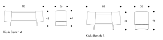Kiulu Bench 1-zitbankKiulu Bench 1-zitbank berken zwart gelakt B 88 x D 36 x H 46 cm zithoogte 45 cm