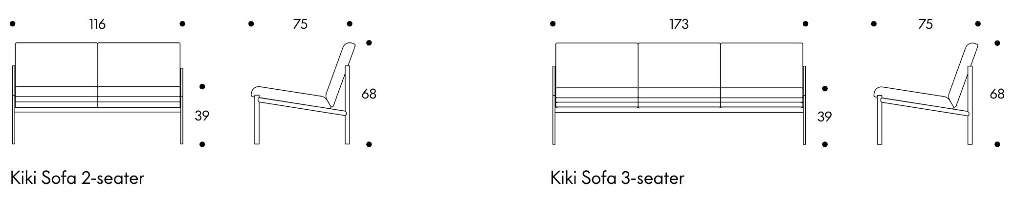 Kiki Sofa Artek KIK Kiki Sofa 2-zit