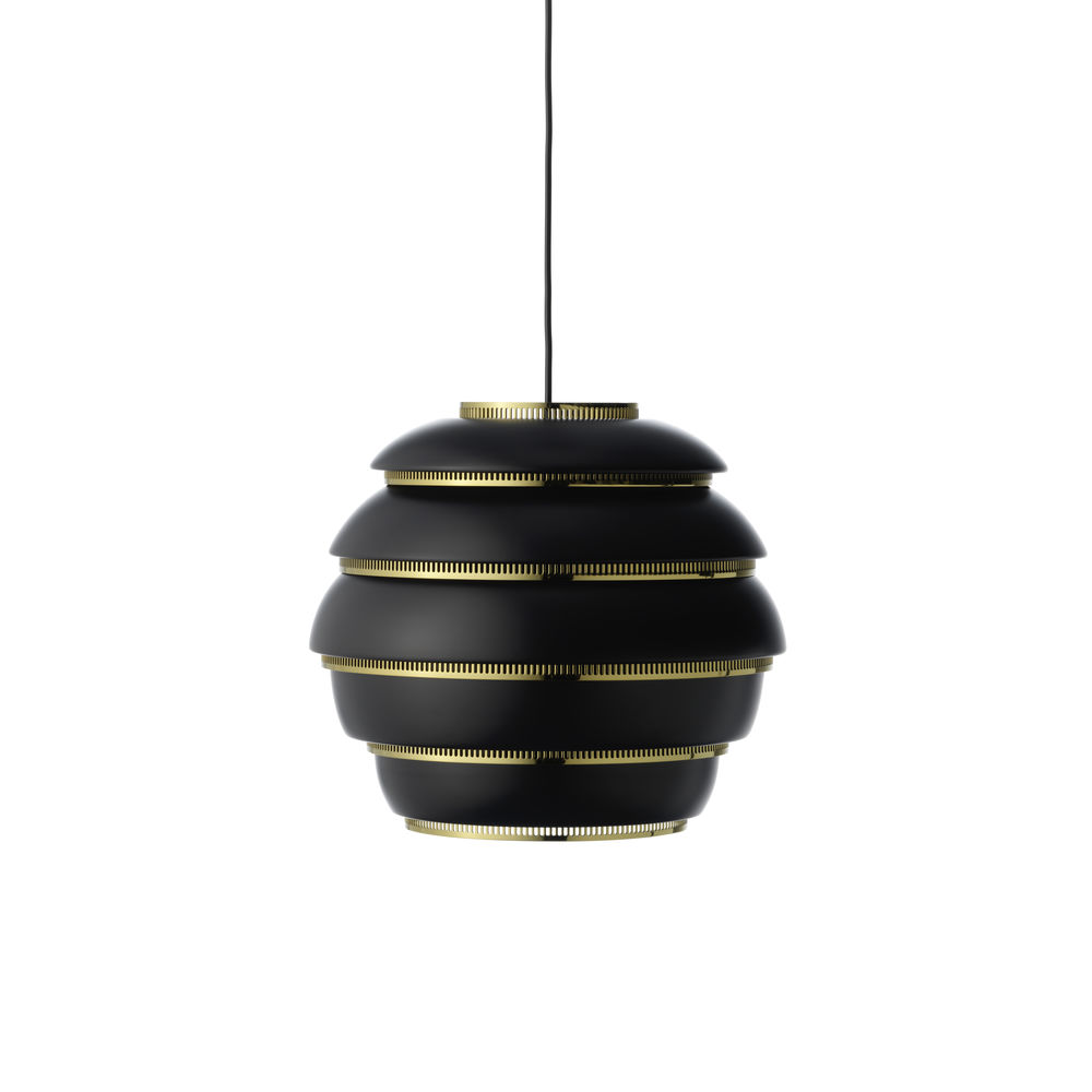 A331 hanglamp"Beehive"A331 Hanglamp zwart/messing