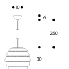 A331 hanglamp"Beehive"A331 Hanglamp zwart/messing